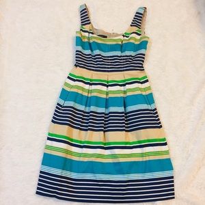 NINE WEST STRIPED 60s STYLE DRESS W/ POCKETS - 2